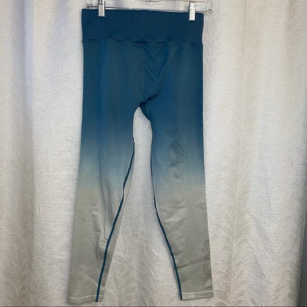 Victoria Secret PINK Tight Womens Seamless High Waist Rib Blue Leggings - Picture 4 of 6